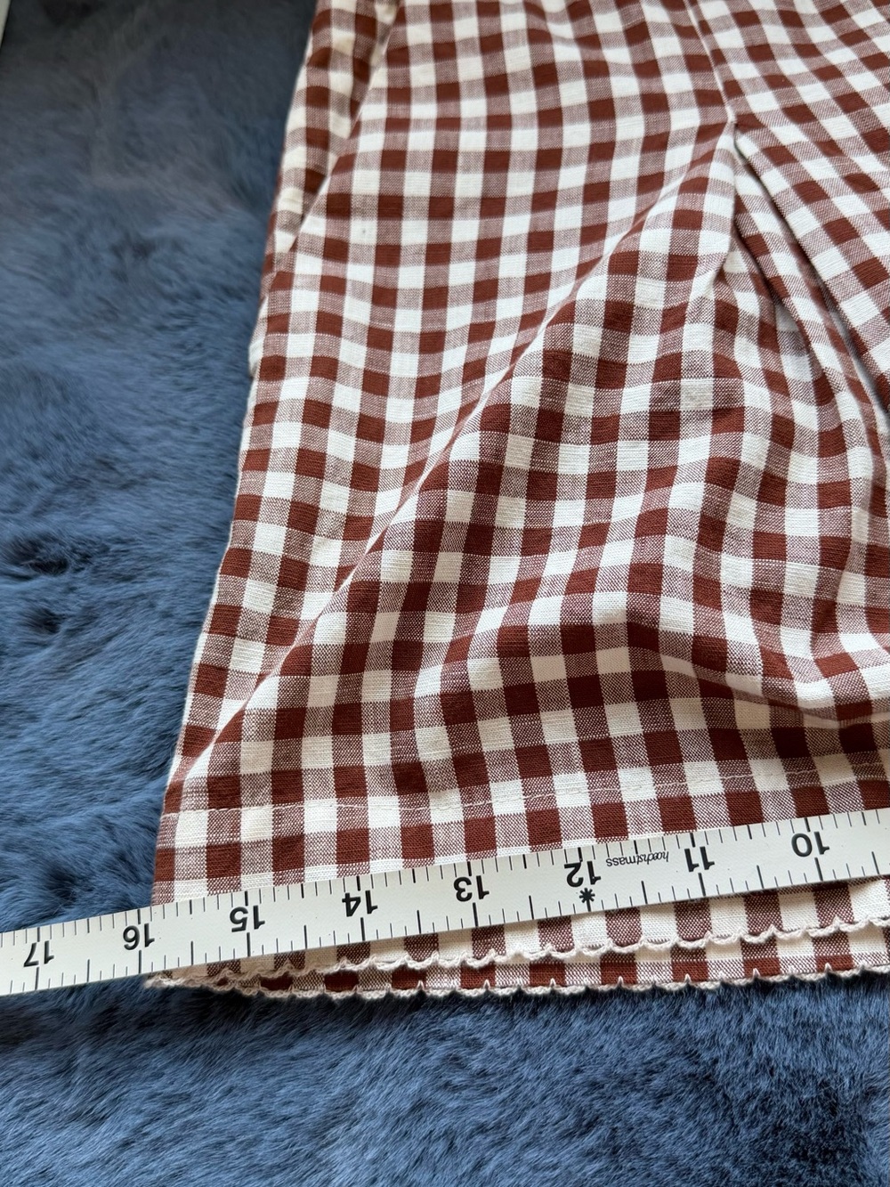 a new day Gingham High-Waist Pleated Shorts - Brown & White (Size Medium) NWT - Picture 9 of 11